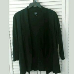 Jones of New York XL black open front cardigan